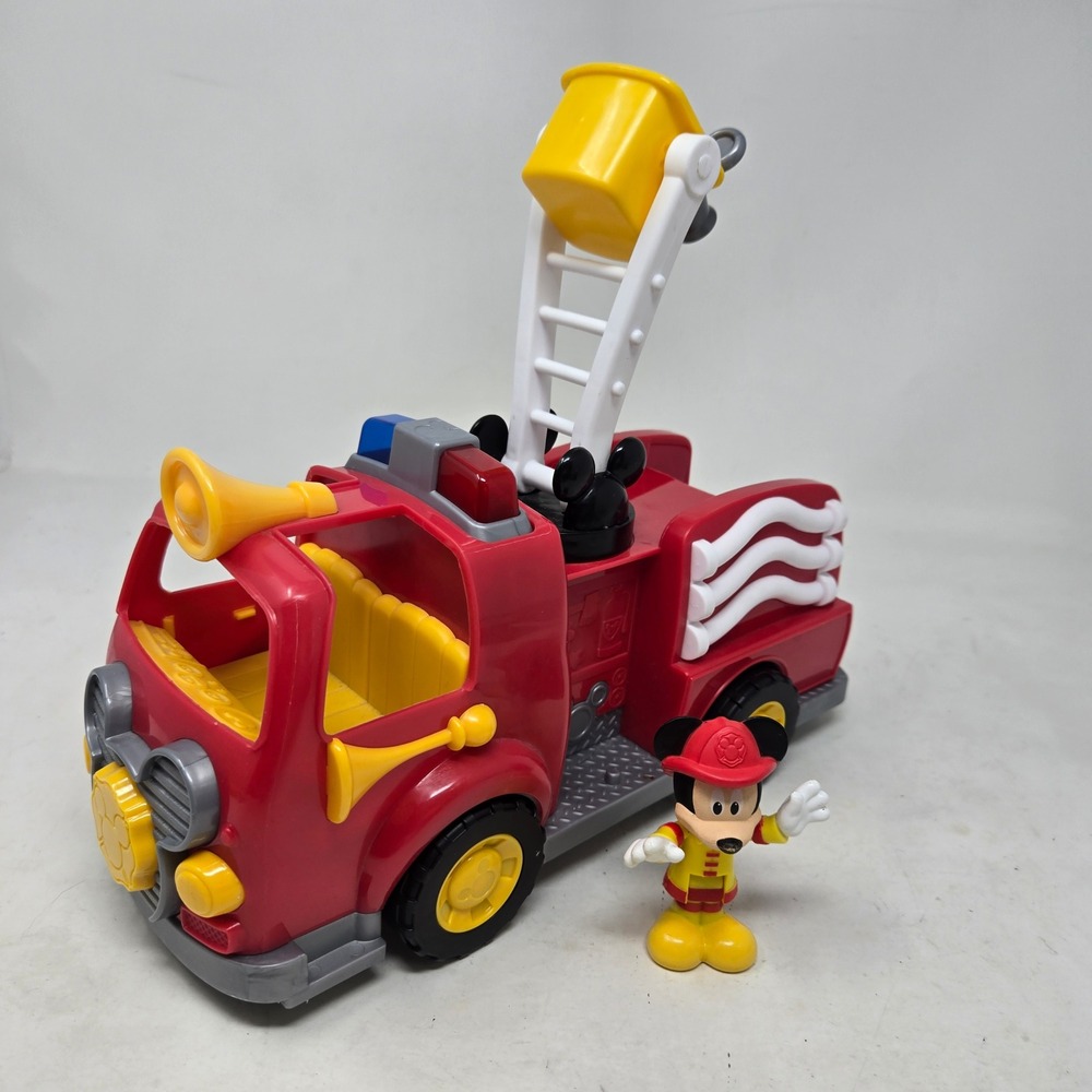 Disney Mickey Mouse Fire Engine Truck Toy with Mickey Figure Just Play 38550